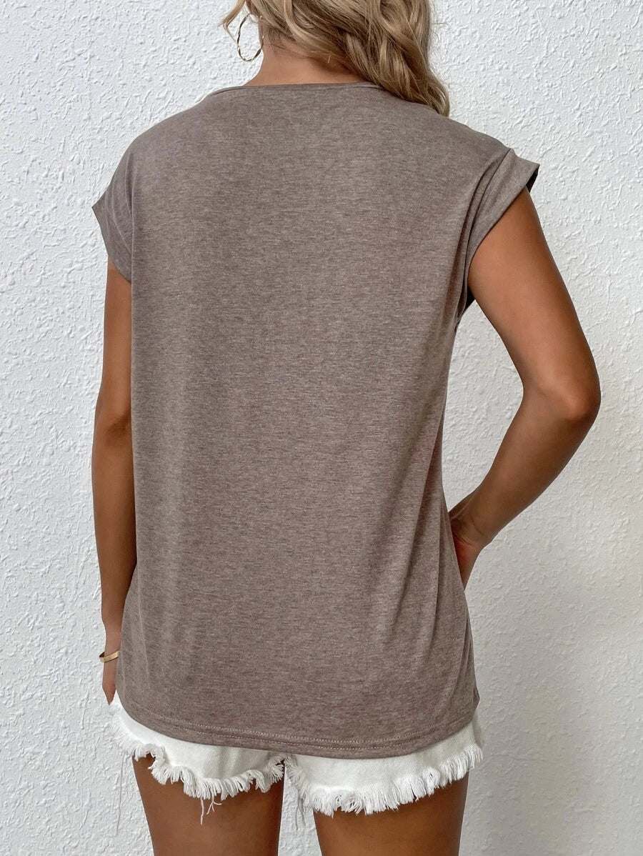 BROWN AMOUR | Batwing Round-Neck Tee