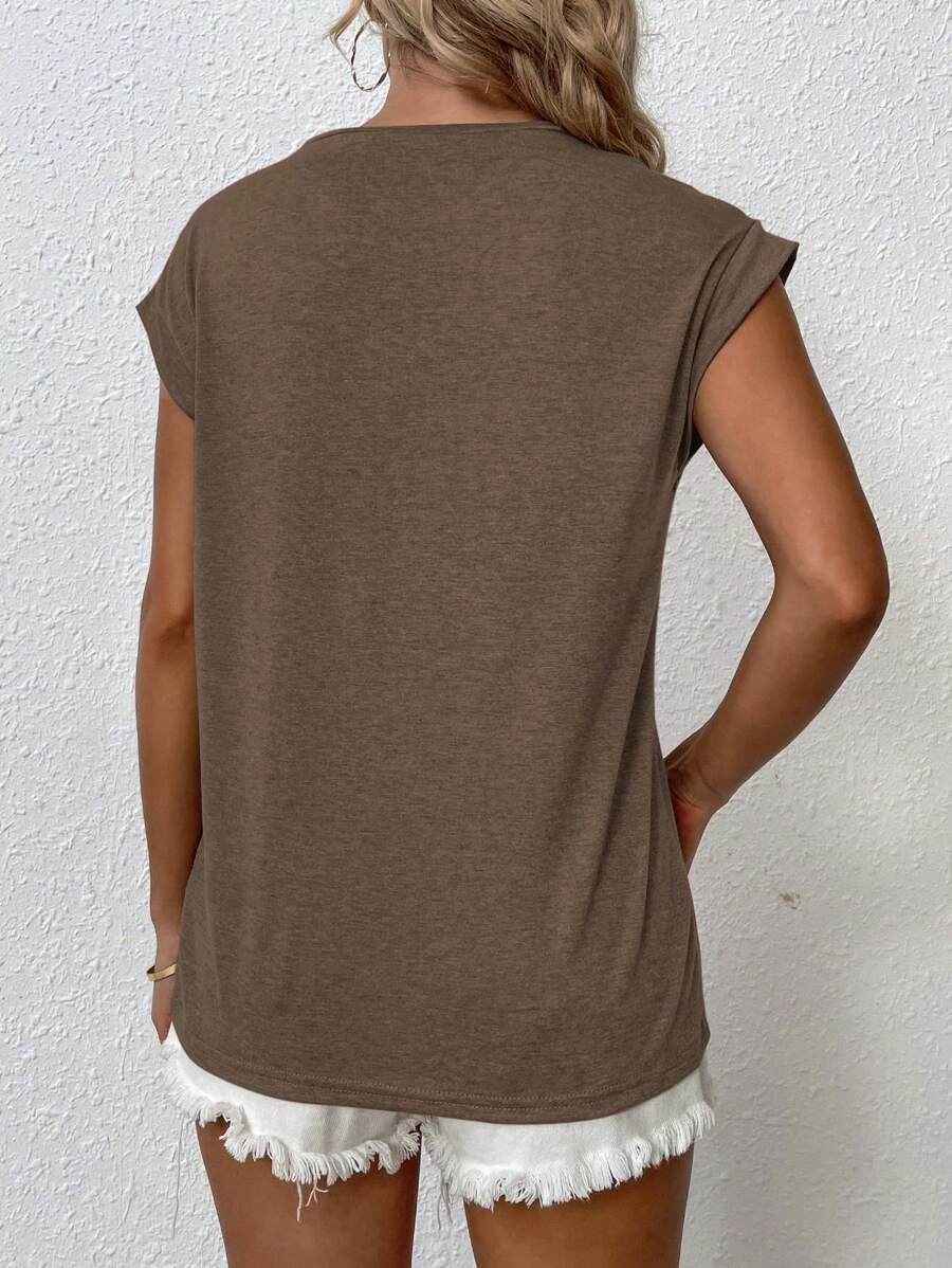 BROWN AMOUR | Batwing Round-Neck Tee