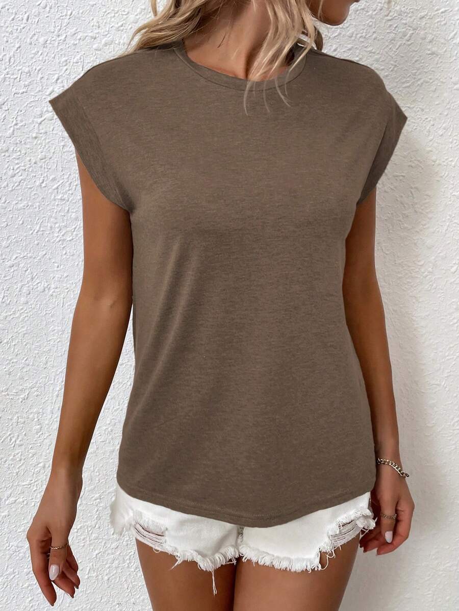 BROWN AMOUR | Batwing Round-Neck Tee