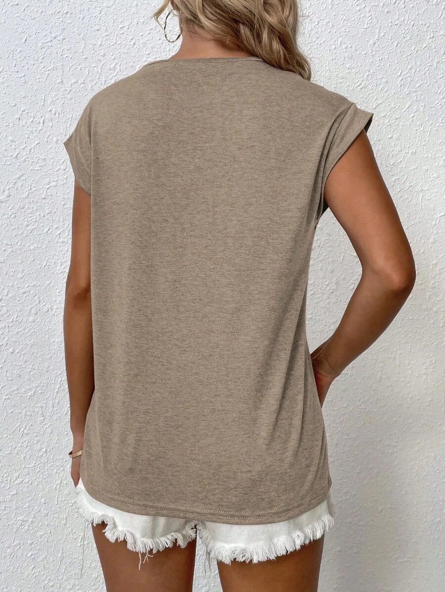 BROWN AMOUR | Batwing Round-Neck Tee