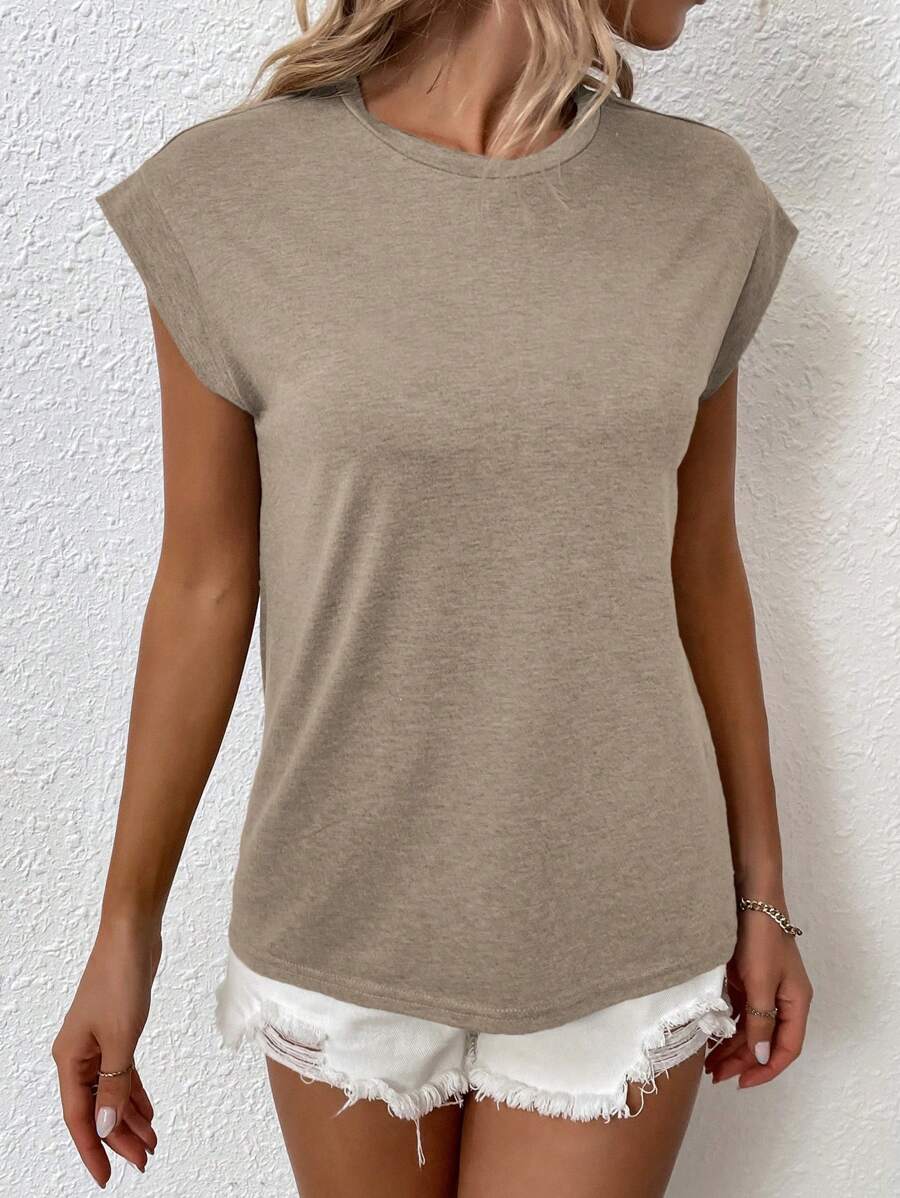 BROWN AMOUR | Batwing Round-Neck Tee